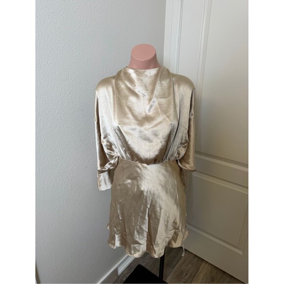 ASOS Dresses & Skirts - ASOS Shimmery Champagne Satin Mini Dress Sz 2